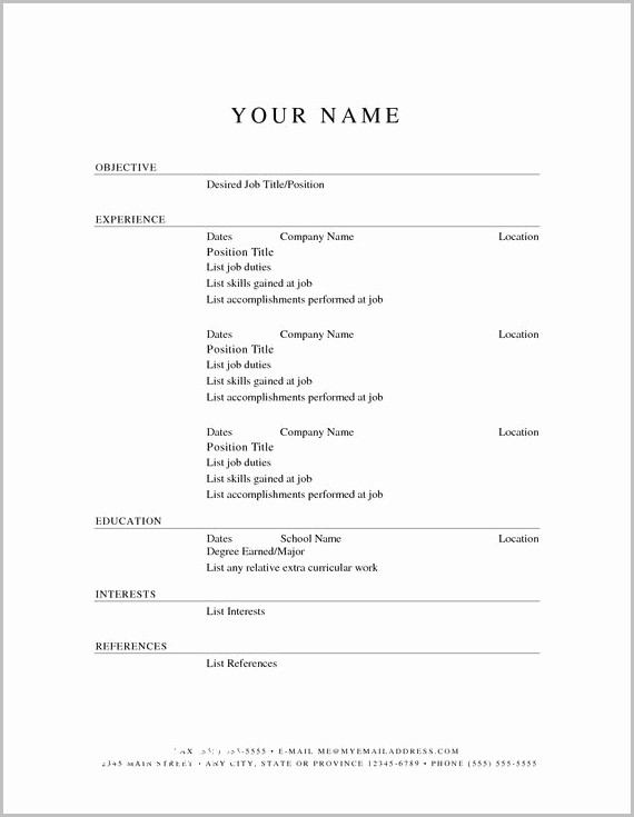 free-resume-template-for-wordpad-cv-galerry