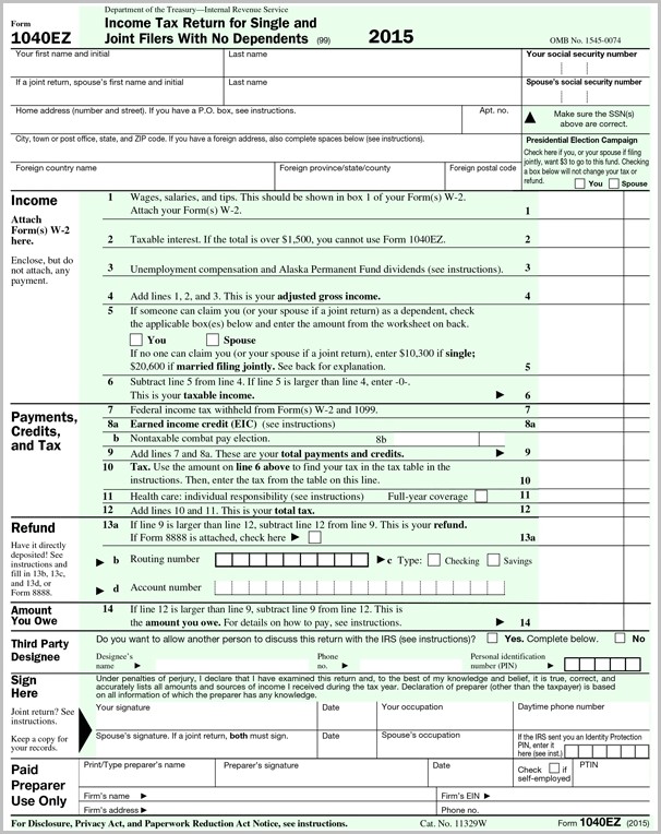 Tax Forms 2015 Federal Greene County Public Library