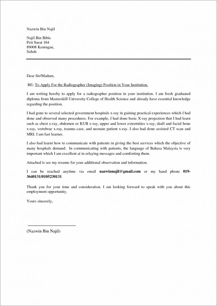 cover letter in malay translation