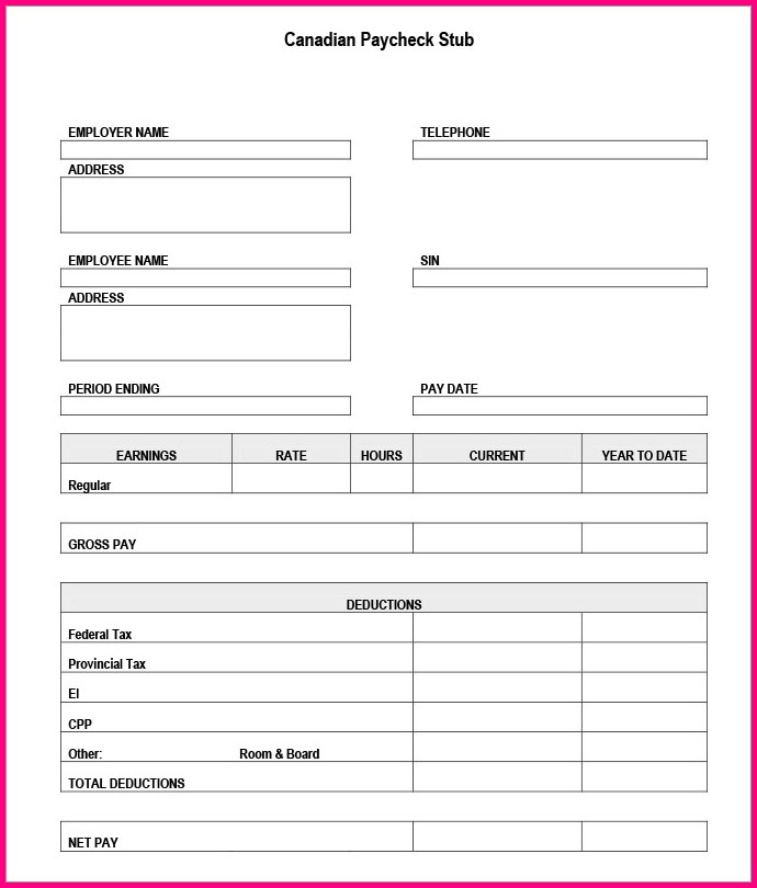 Free Pay Stub Template For 1099 Employee Templates-1 ...