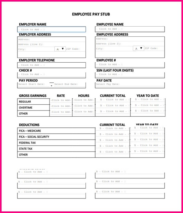 Pay Stub Template Word Document Free Templates-1 : Resume Examples