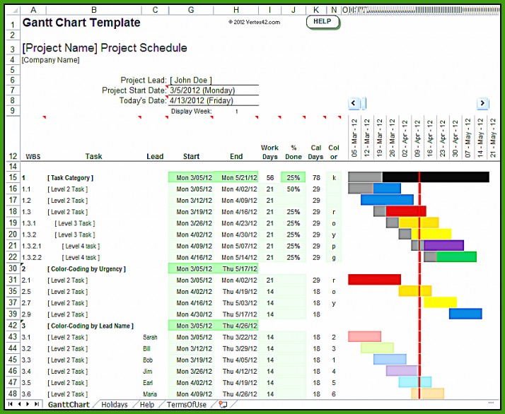 How To Change Color In Excel Gantt Chart Template Free Printable Template