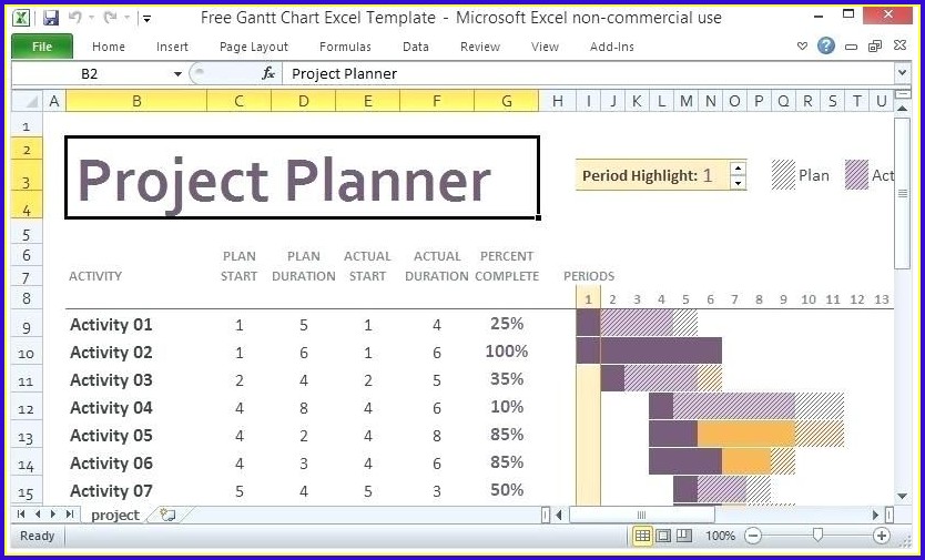 Project Plan Template Excel Free Download Xlsx