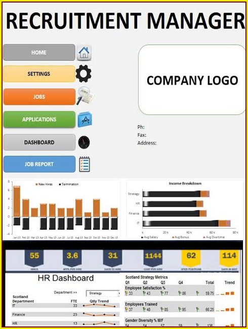 Free Recruitment Dashboard Excel Template - Prntbl ...