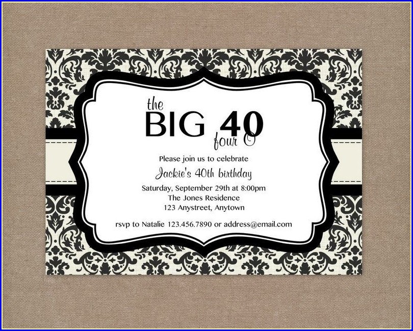 Printable Free 40th Birthday Invitations Templates Templates-2 : Resume ...