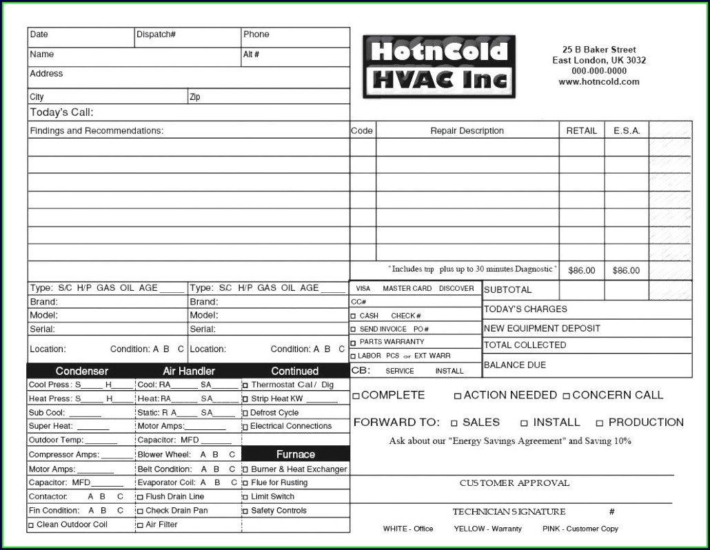 Hvac Estimate Template Excel