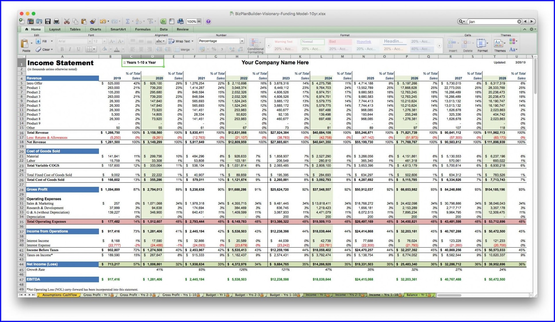 Microsoft Excel Business Plan Template Templates-2 : Resume Examples