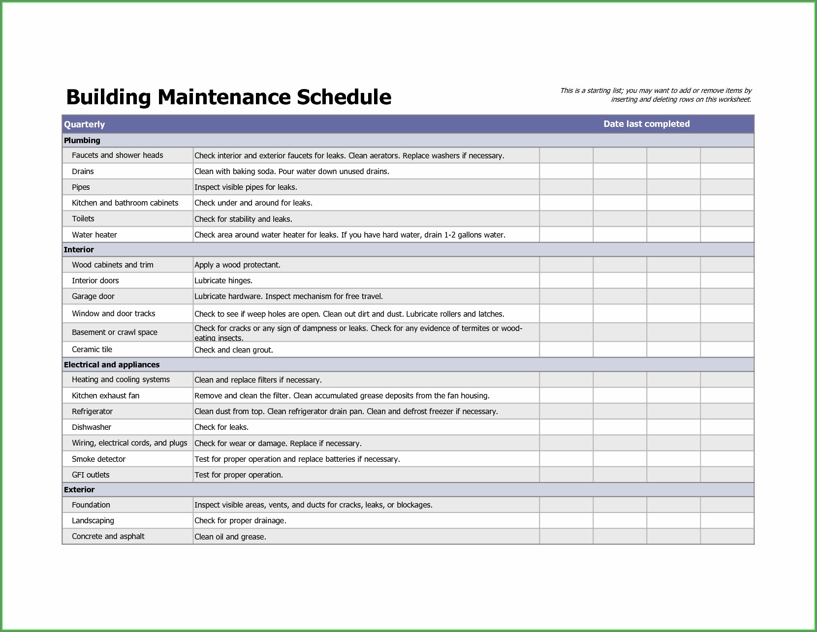 Preventive Maintenance Schedule Excel Template Templates-2 : Resume ...