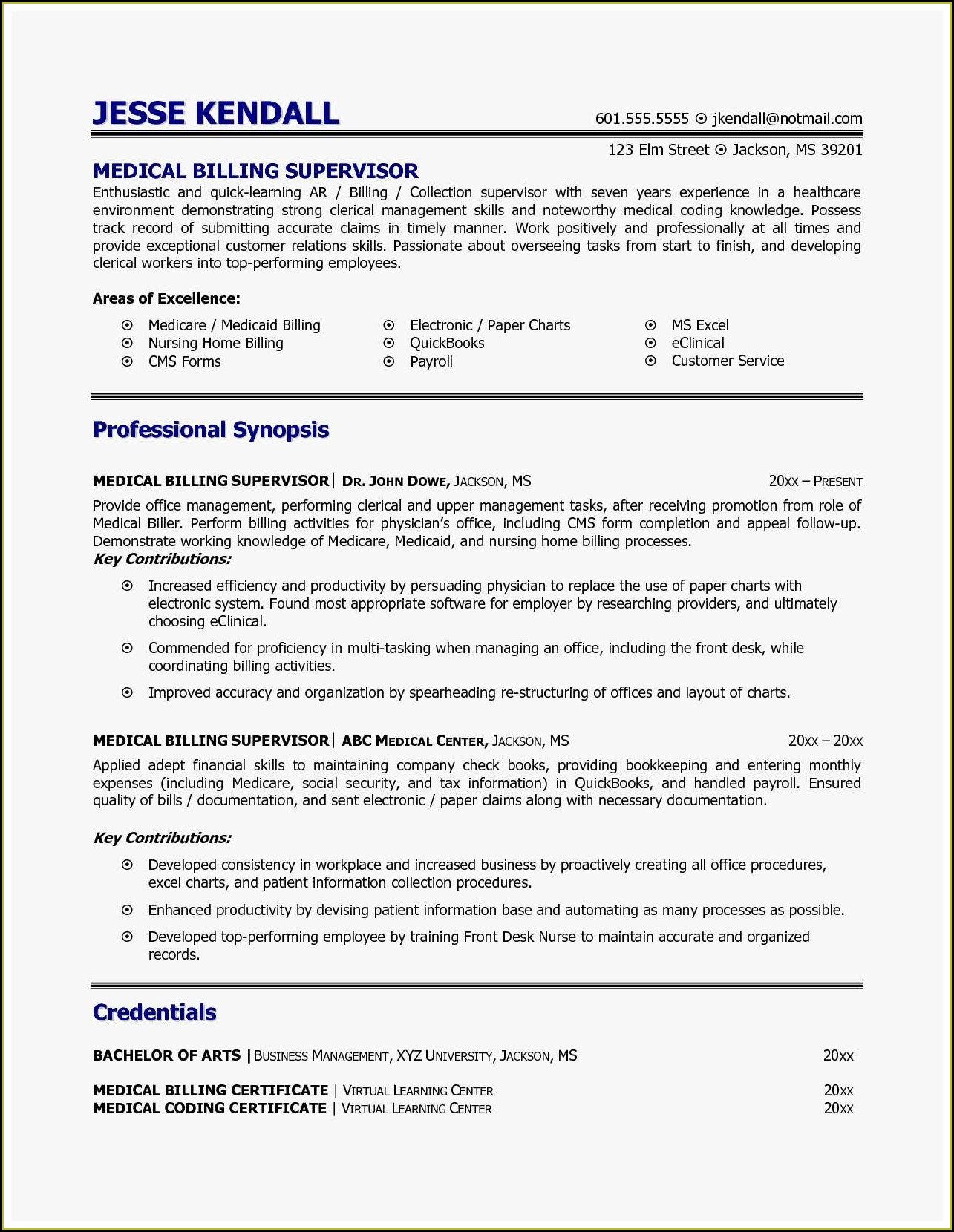 Medical Billing And Coding Resume With No Experience Resume : Resume ...