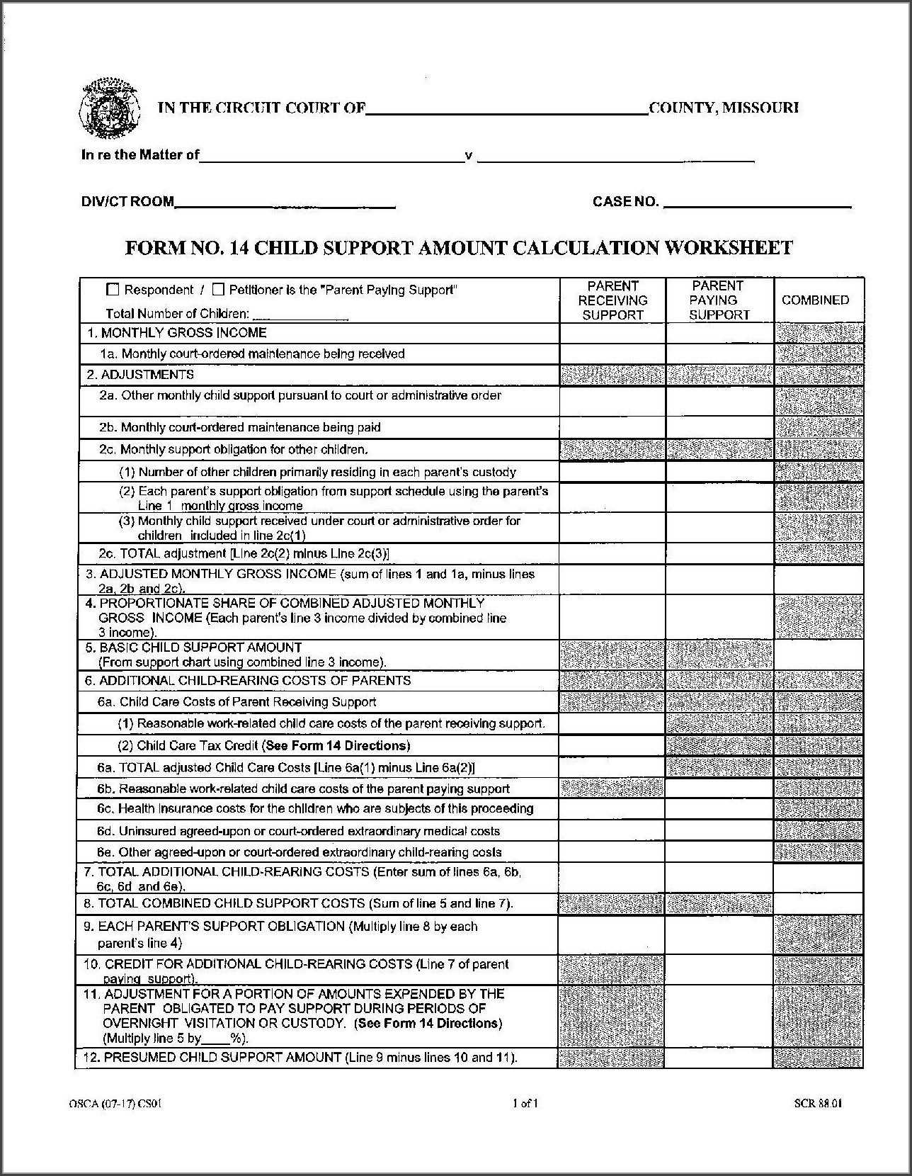 Child Support Obligation Worksheet Louisiana Worksheet : Resume Examples