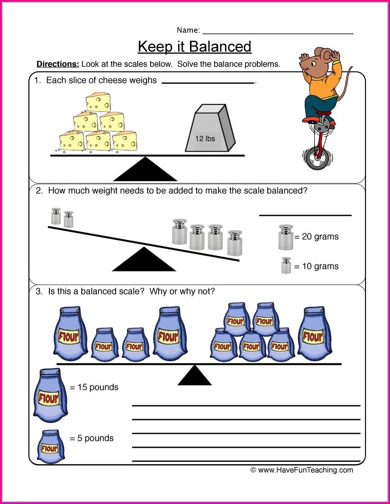 Reading Weighing Scales Worksheet