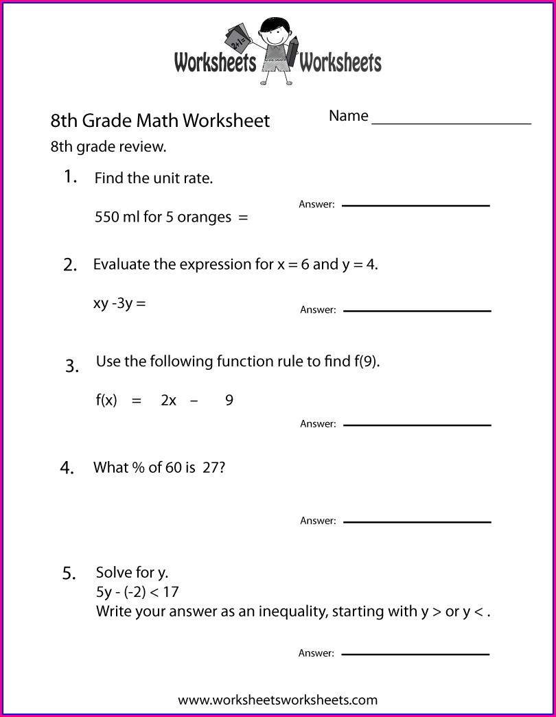 5th Grade Math Worksheet With Answer Key Worksheet : Resume Examples