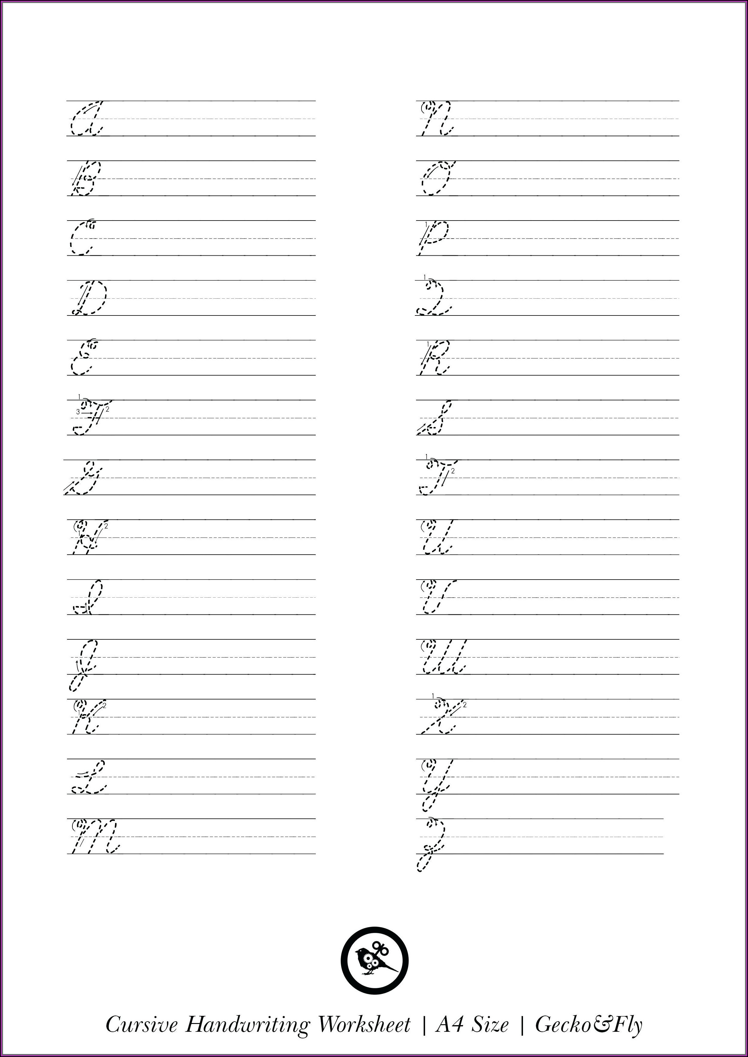 Cursive Writing Worksheets For Beginners Pdf Worksheet : Resume Examples