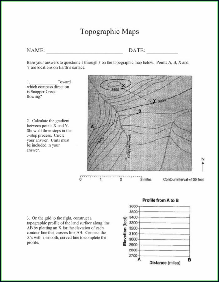 Earth Science Topographic Map Worksheet Answers Worksheet : Resume Examples