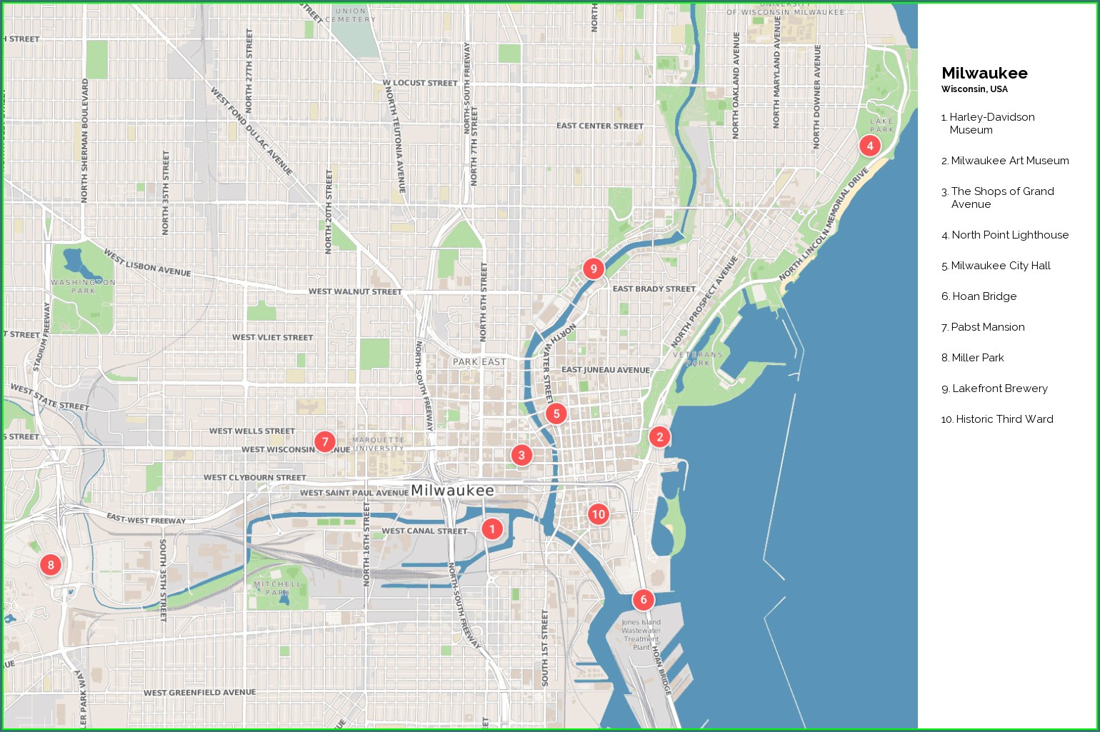 Printable Map Of Downtown Milwaukee Map : Resume Examples