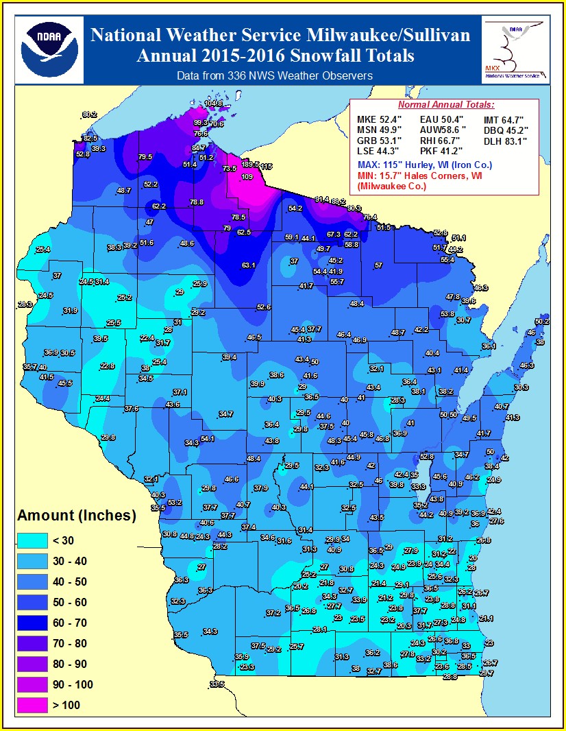 Snow Depth Map Wisconsin Map : Resume Examples