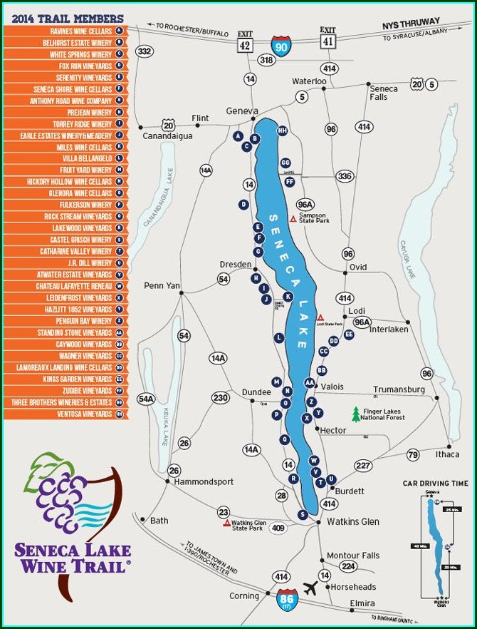 Seneca Lake Breweries Map | World Map